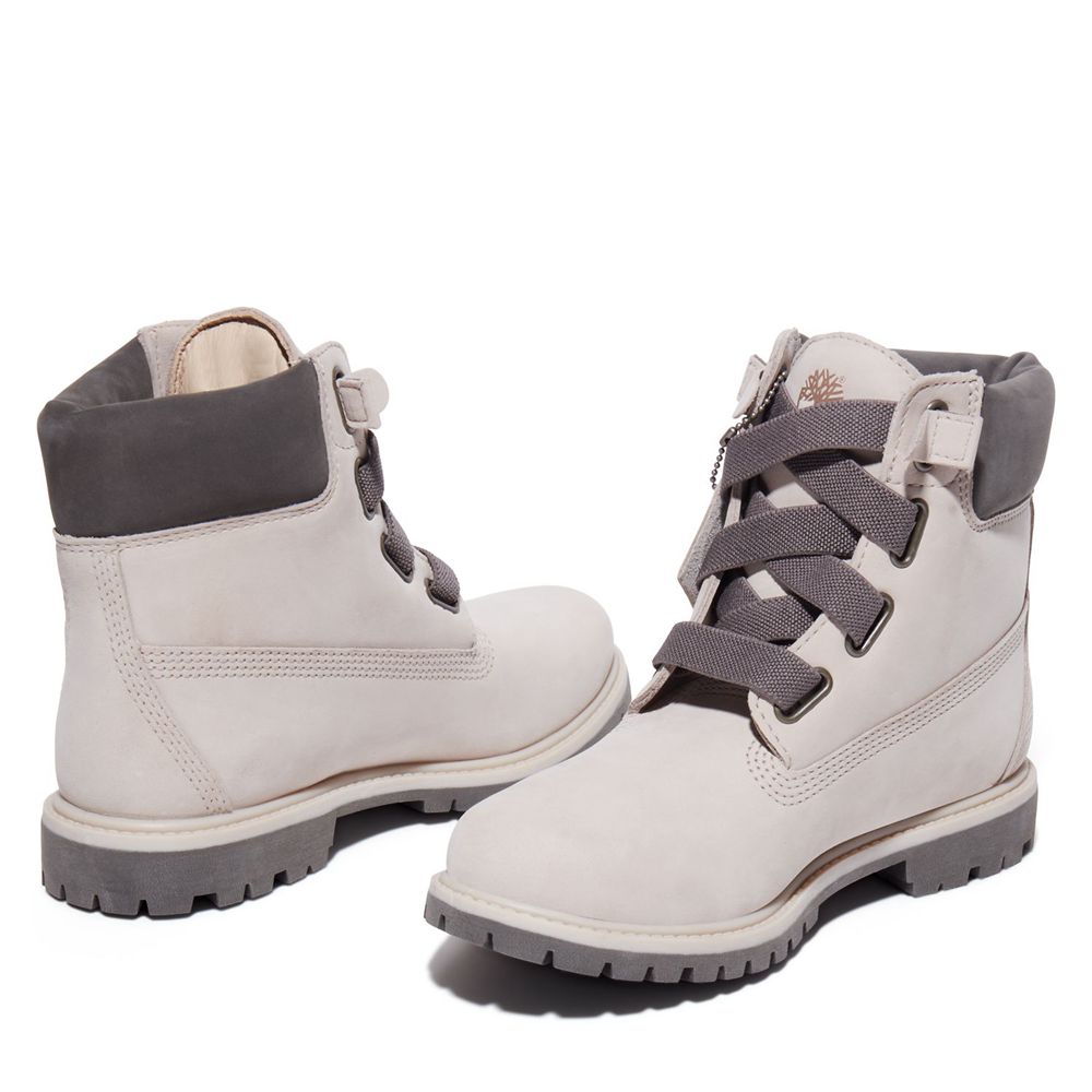 Botas 6-Inch Timberland Argentina Mujer - 6-Inch Premium Pull-On - Blancas - YKEPOD-086